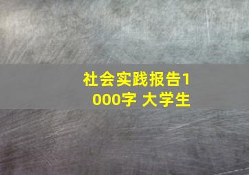 社会实践报告1000字 大学生